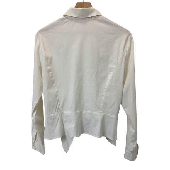 Lafayette 148 New York Cream Button-Down Shirt | Minimalist | Scandi Girl - Picture 5 of 10